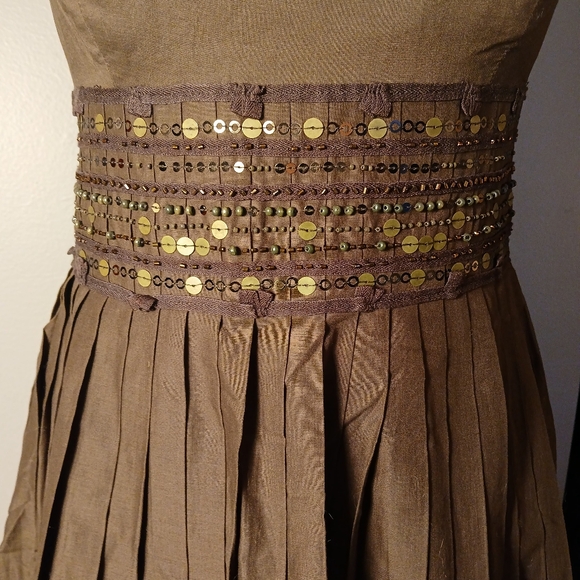 ANN TAYLOR Woman's Brown Strapless Dress Size 4 - Picture 3 of 4